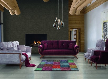 Colorful Sofa set Purple Sofa Couch Seat Upholstery Suite 4pcs. Set 3311